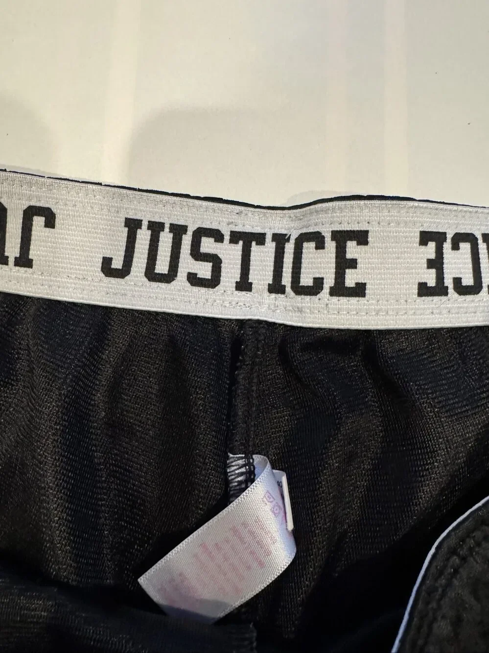 Girl’s Justice Mesh Athletic Shorts – Black/White – Size 14